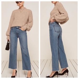 Reformation faucet jeans wide leg 30 wash-Celtic